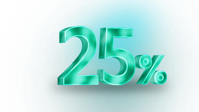 25%