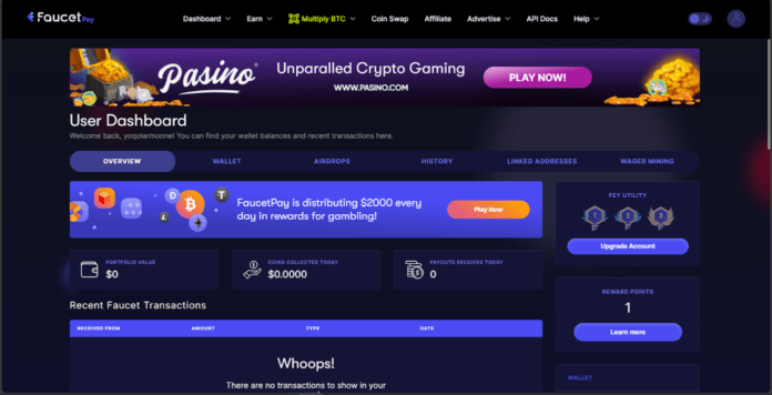 FaucetPay главная страница