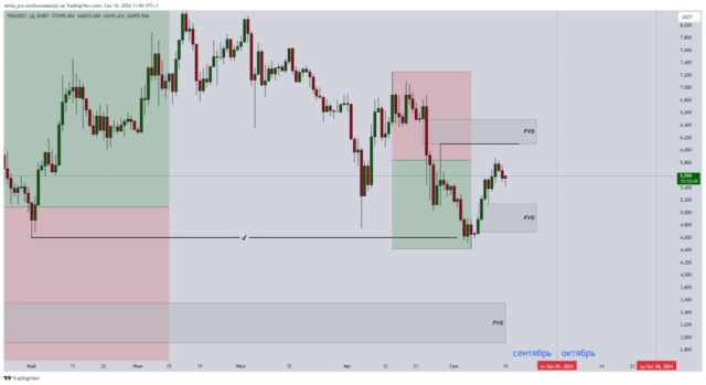 График цены TON, сентябрь 2024 года