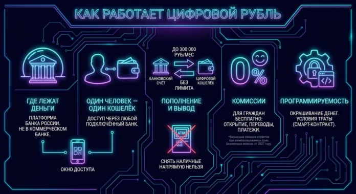 как работает цифровой рубль