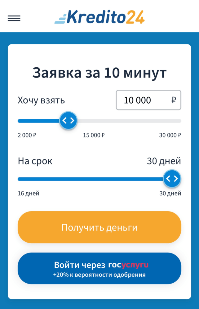 Кредито24 займы 